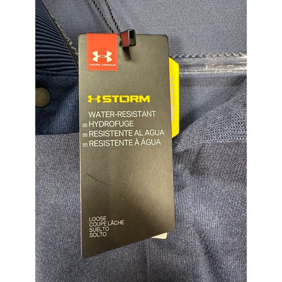 Under Armour ColdGear Navy Golf Pullover Medium Sweater Performance Top - Picture 7 of 10